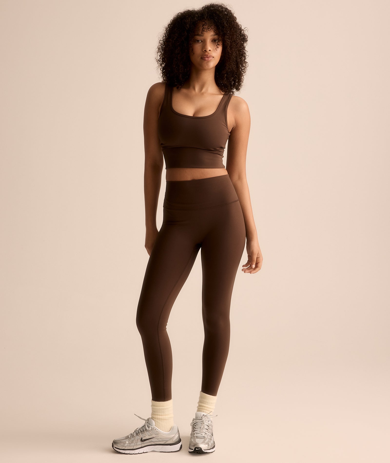 CROPPED AND LEGGIGNS - BROWN